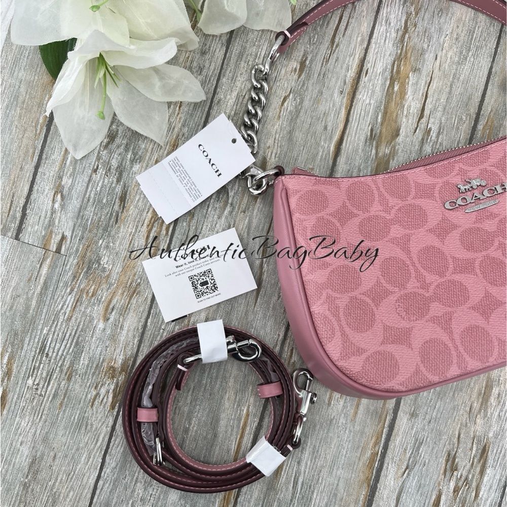 Coach Dusty Pink Teri Shoulder Bag Crossbody Purse - Picture 6 of 8